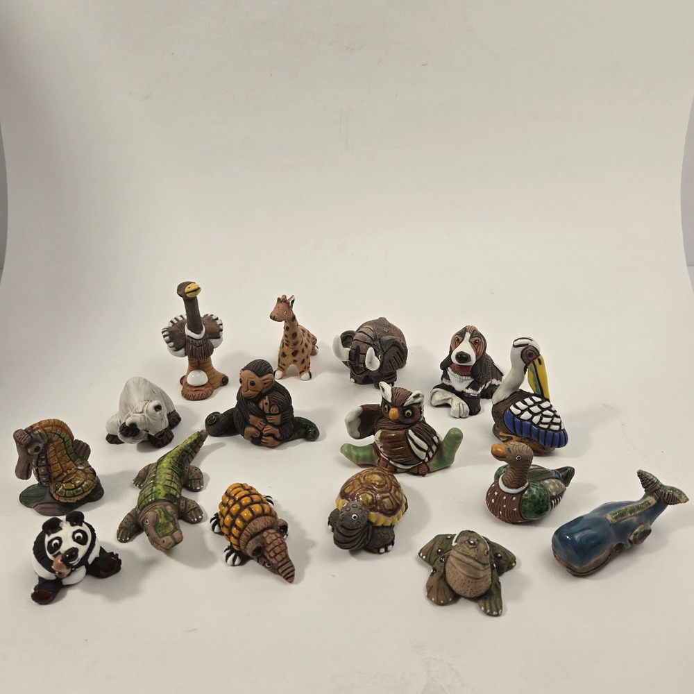 Vintage Casals Peru Ceramic Animal Figurines Lot of 16 Miniature Sculptures